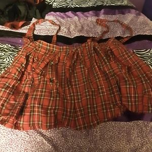 Plaid suspender skirt hottopic